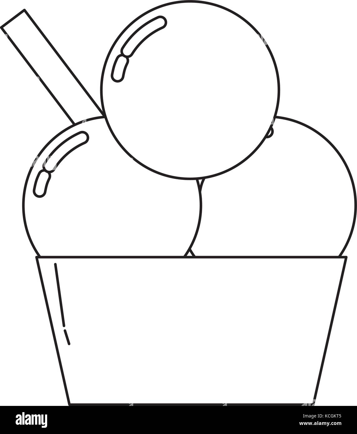 Ice cream cup icon over white background vector illustration Stock ...
