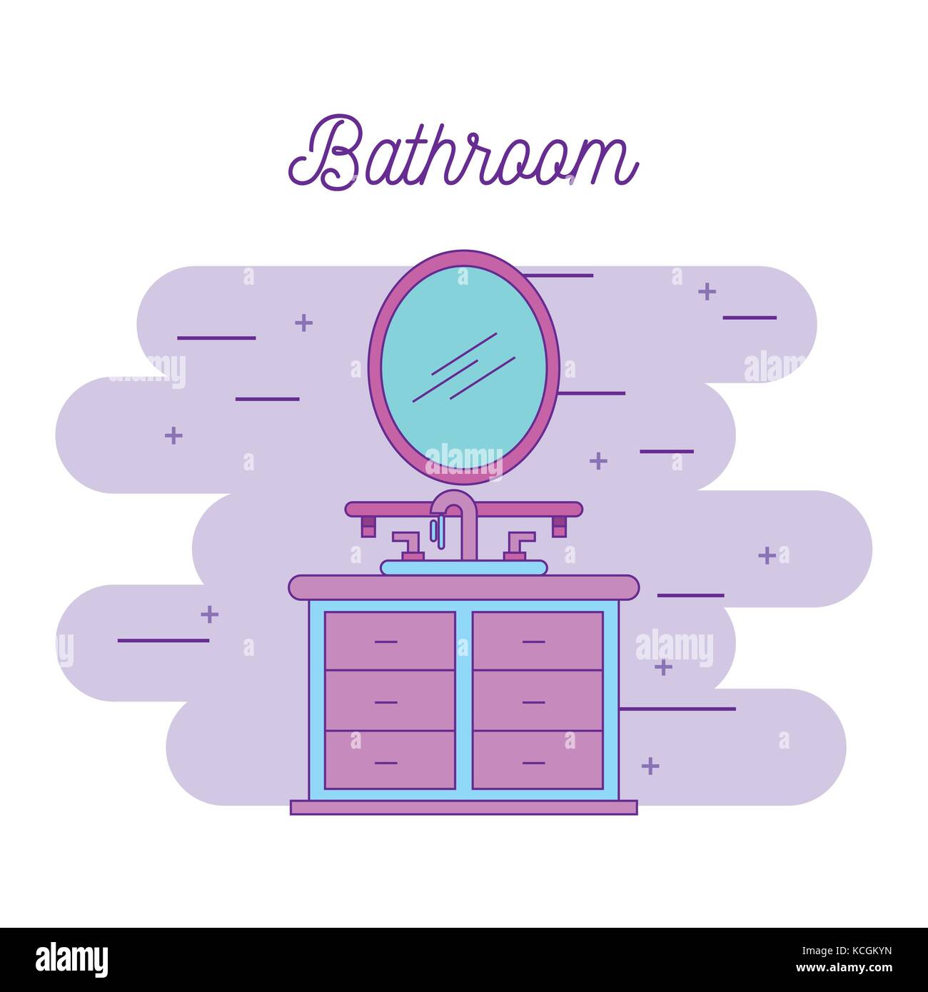 bathroom sink shelf and mirror element Stock Vector Image & Art - Alamy