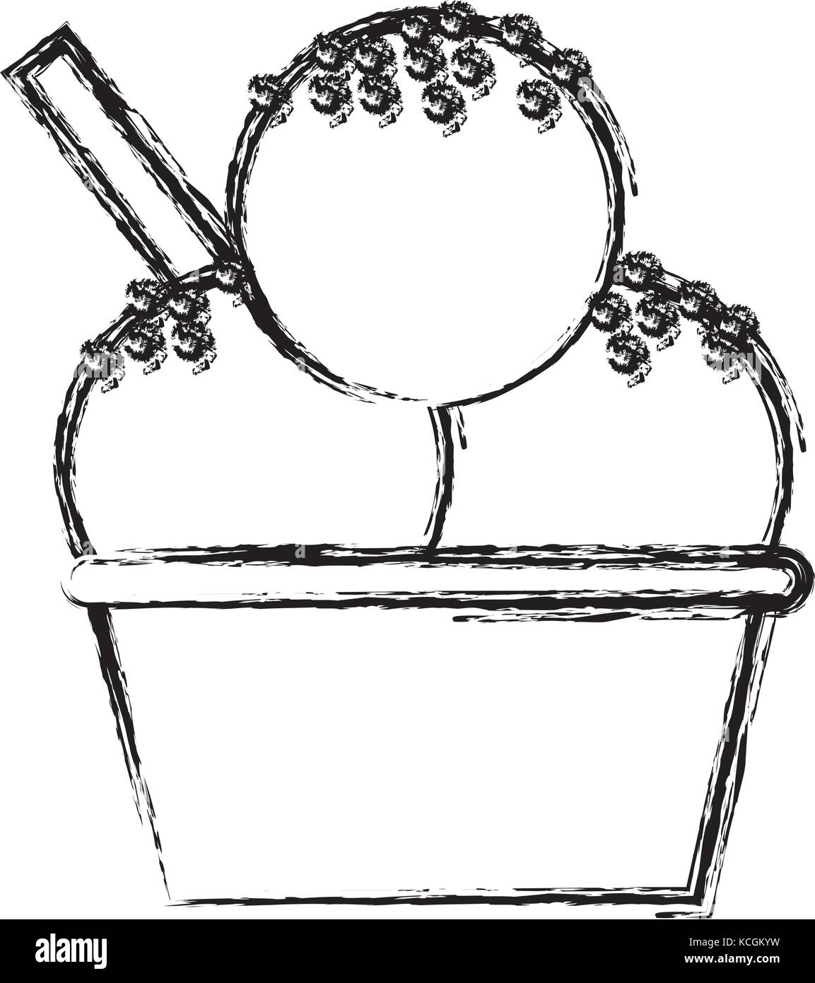 Ice cream cup icon over white background vector illustration Stock ...