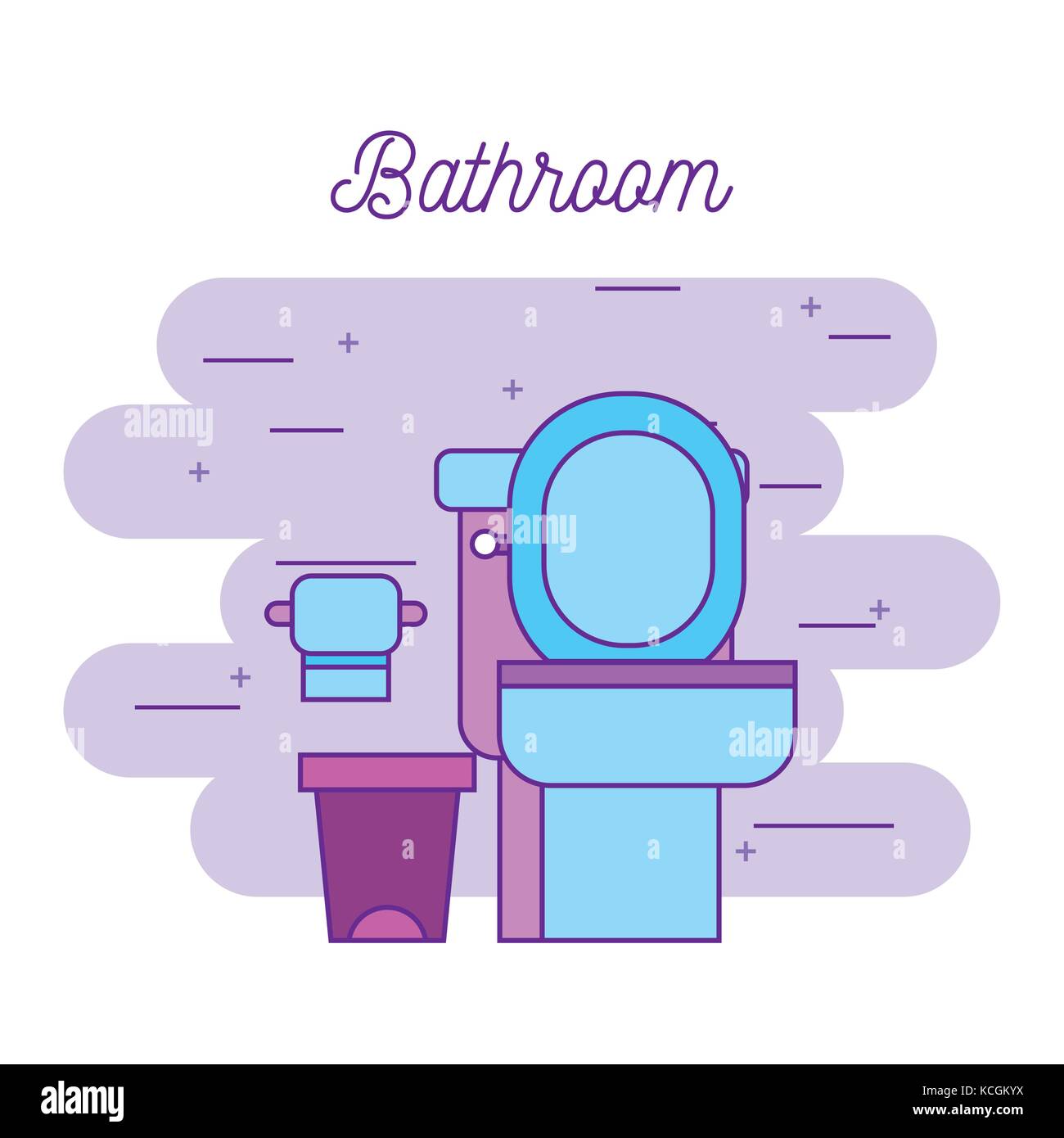 bathroom toilet and paper trash can image Stock Vector Image & Art Alamy