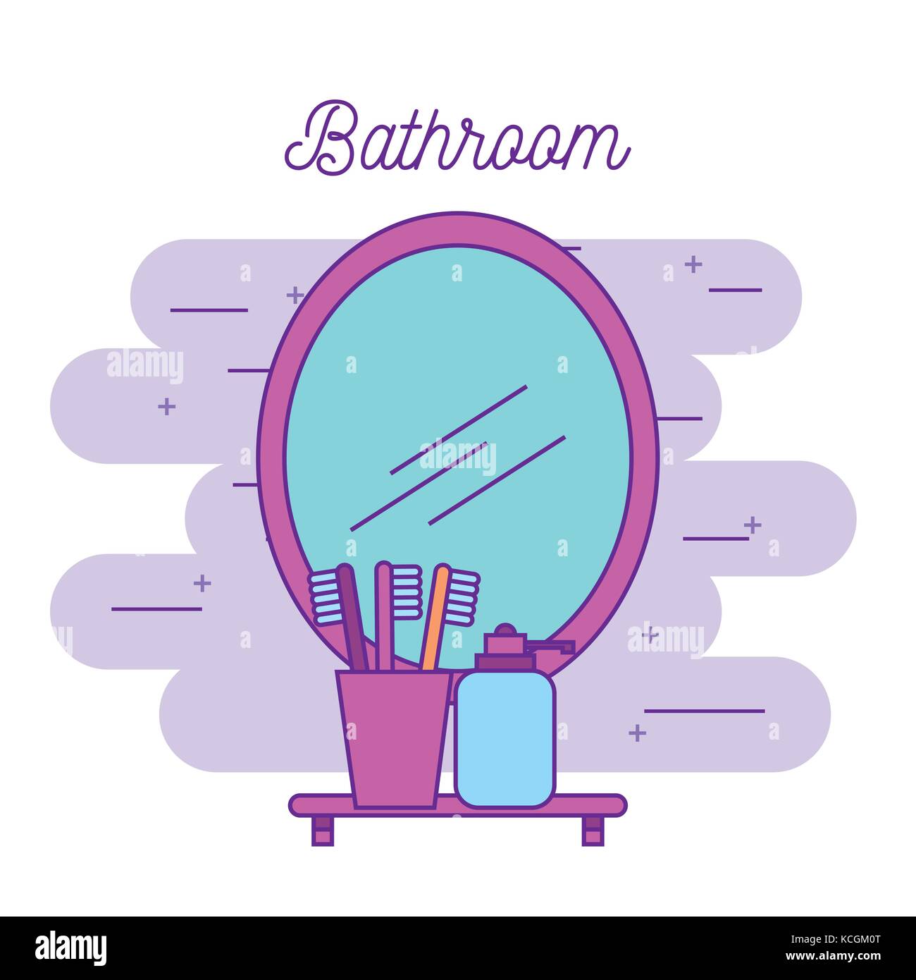 bathroom mirror and shelf with toothbrush soap Stock Vector Image & Art ...