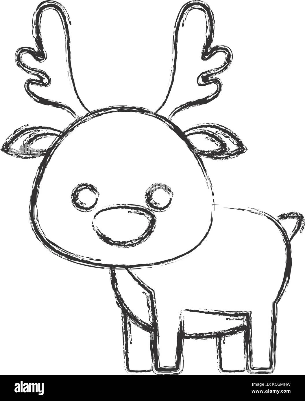 christmas deer icon over white background vector illustration Stock ...