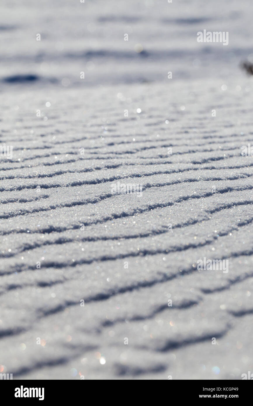 snowcovered land. Layers of snow photographed closeup Stock Photo Alamy