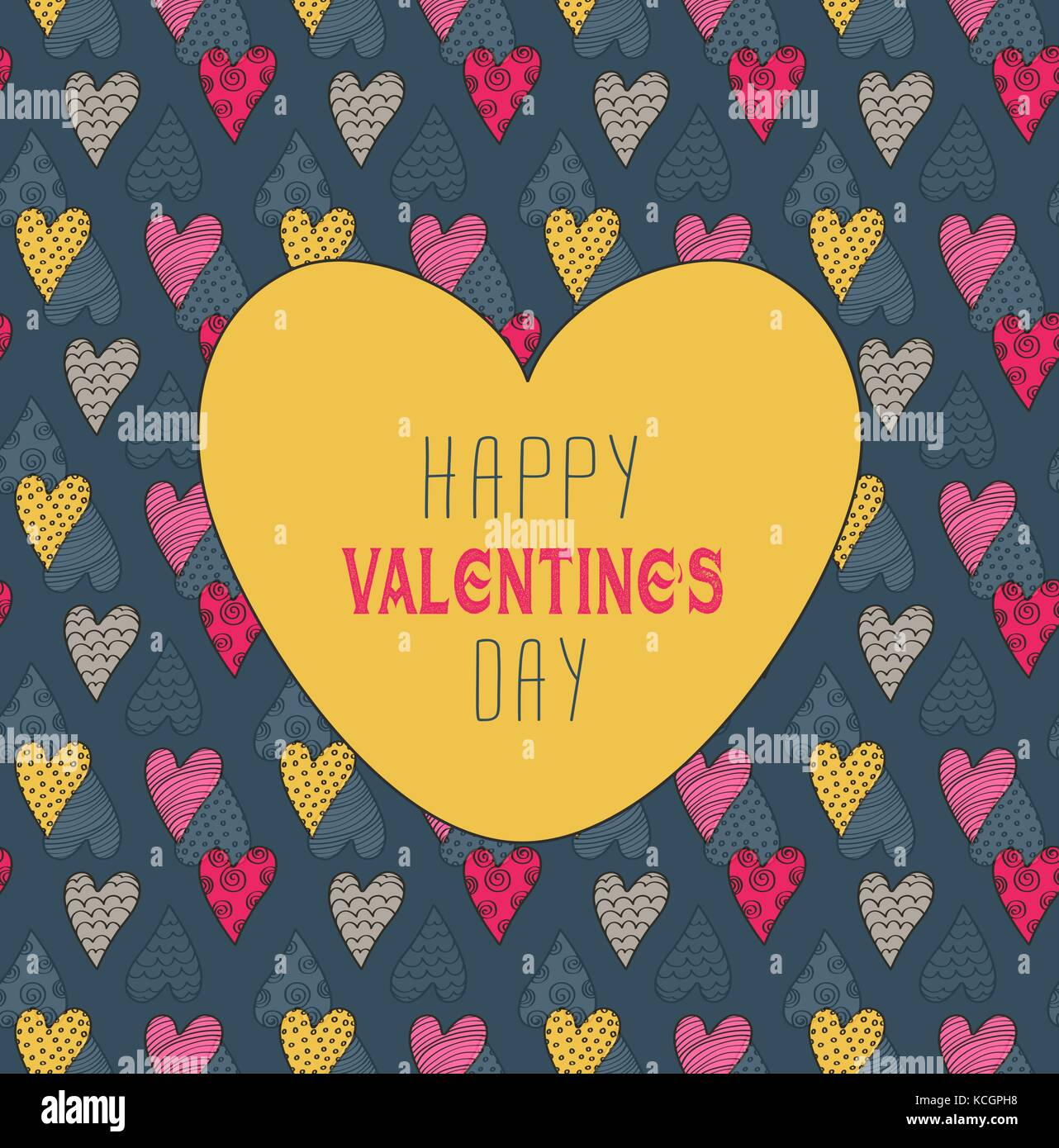 Cute Valentine's Seamless Pattern With Hearts Stock Vector Image & Art ...