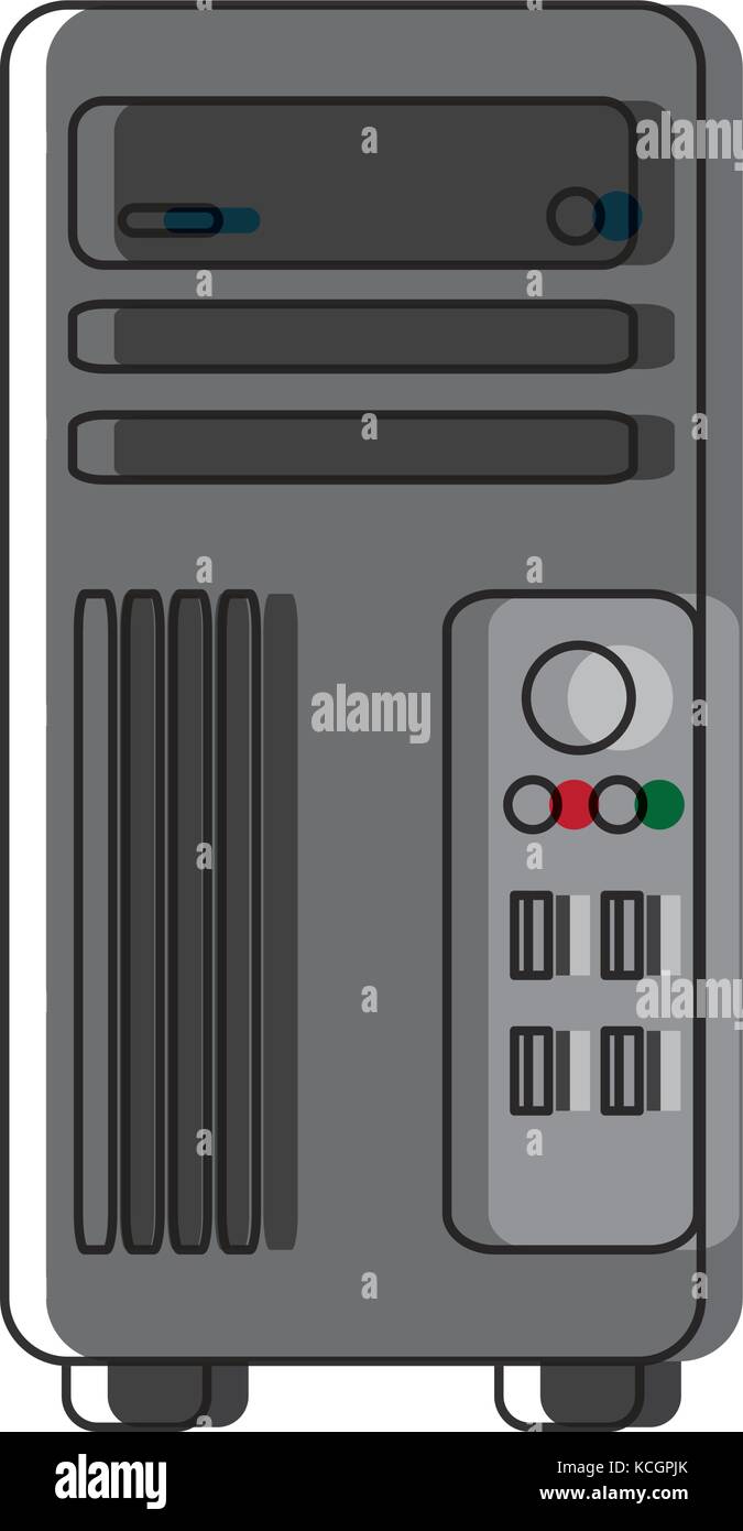 CPU tower icon over white background vector illustration Stock Vector