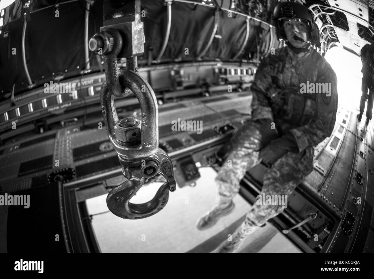 South Carolina Army National Guard Soldiers assigned to Detachment 1, Company B, 2-238th General Support Aviation Battalion, 59th Aviation Troop Command, begin hoist-rescue training from a CH-47F Chinook heavy-lift cargo helicopter on June 27, 20017, SCNG Army Aviation Support Facility (location 2), South Carolina Technology and Aviation Center, Greenville, S.C. This event marks the beginning of the progression and certification process which will allow the S.C National Guard to add the Chinook to its current rescue and hoisting-capable aviation assets. (U.S. Army National Guard photo by Staff Stock Photo