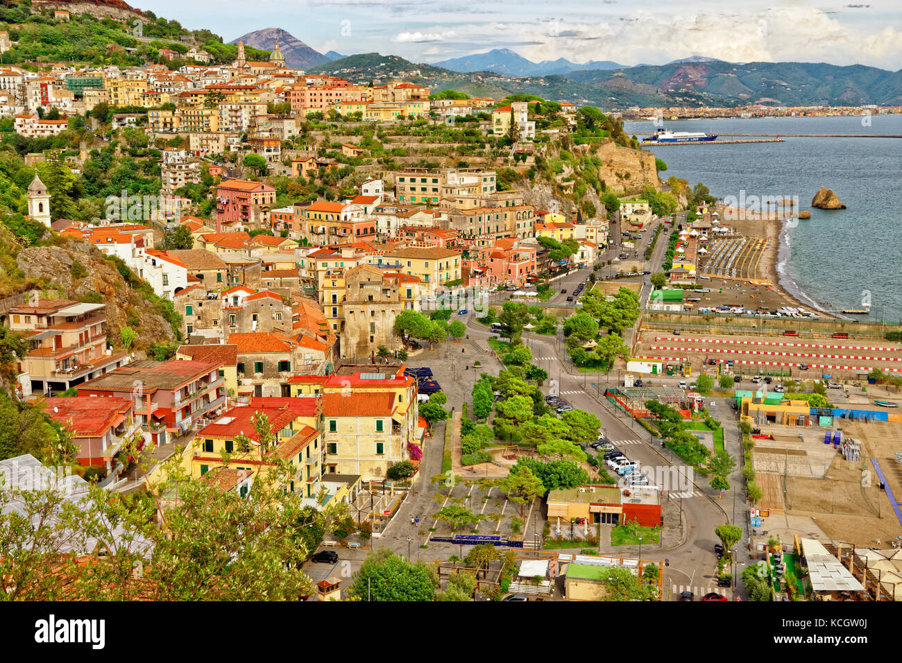 Vietri Sul Mare, Salerno, at the eastern end of the Amalfi Coast in southern Italy. Stock Photo