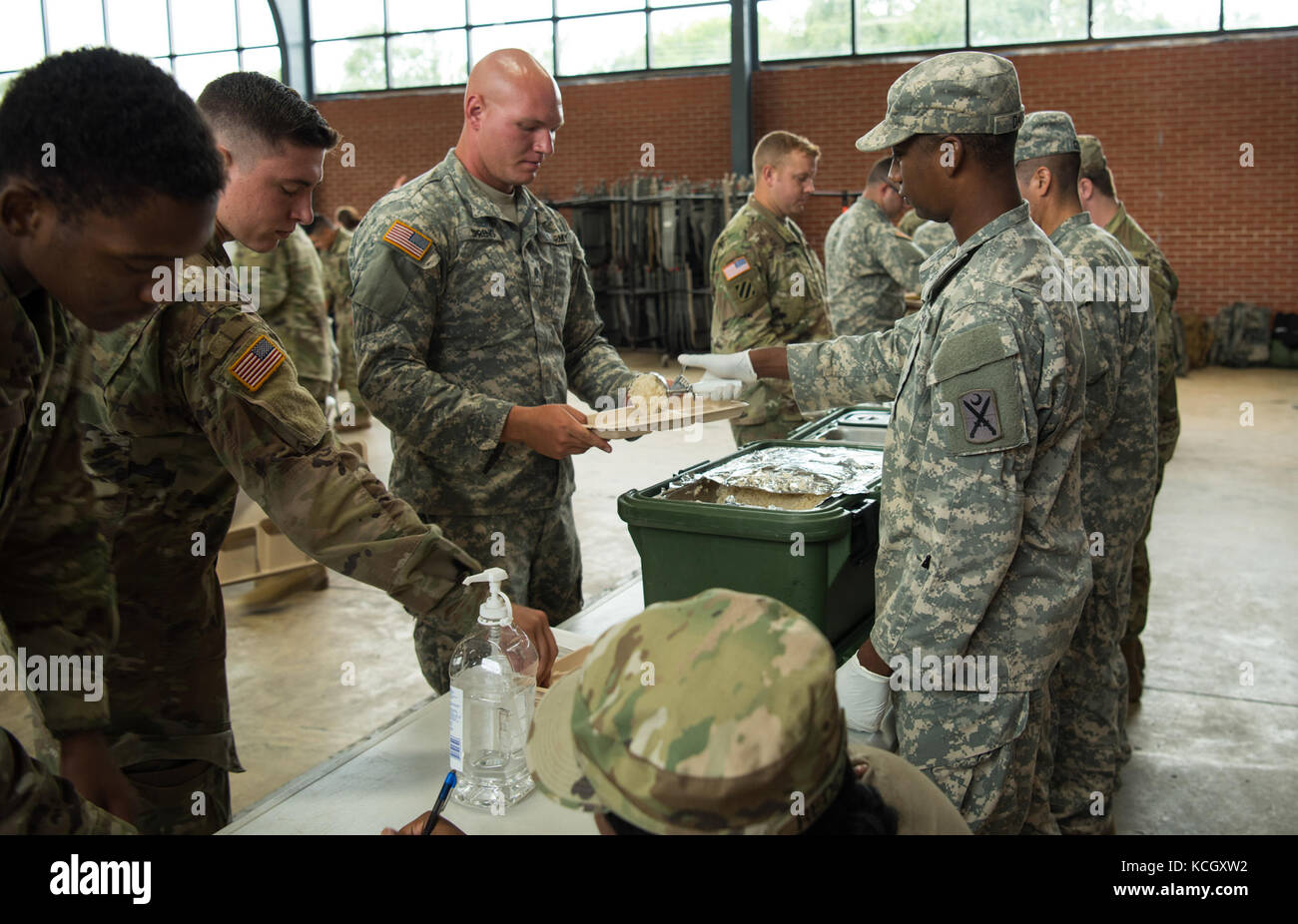 Soldiers from the South Carolina Army National Guard are preparing to assist Florida in the aftermath of Hurricane Irma. Their primary mission is supporting federal, state and county emergency management agencies and local first responders to assist the citizens of Florida. Irma made landfall on Cudjoe Key in the Florida Keys as a category 4 hurricane Sept 10, 2017.  (U.S. Army National Guard Photo by Staff Sgt. Erica Knight, 108th Public Affairs Detachment) Stock Photo