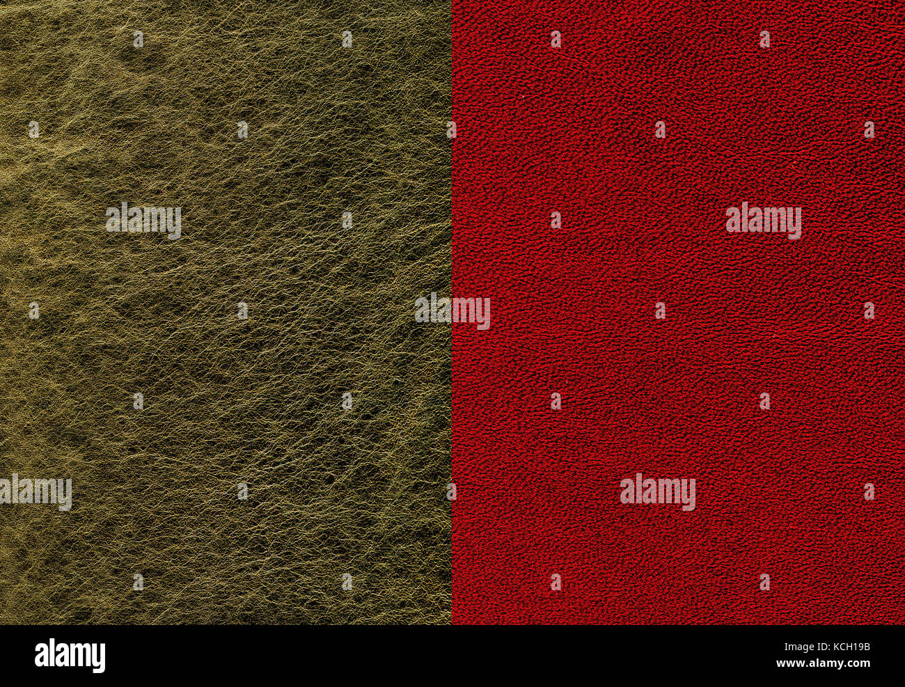 Set of glitter grained olive and strong red leather textures Stock Photo