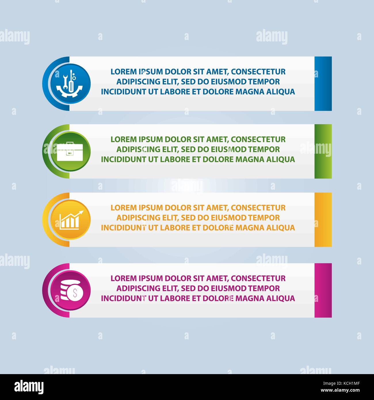 Vector illustration. An infographic template with 4 steps and an image ...