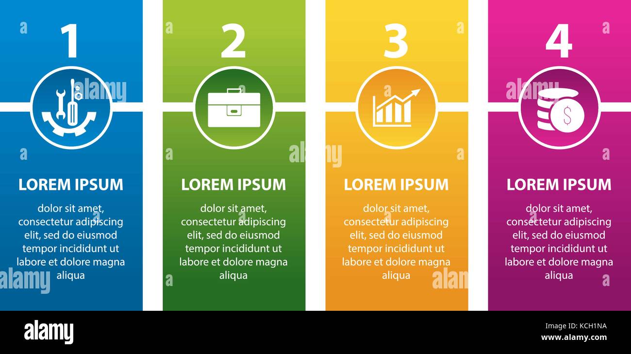 Vector illustration. An infographic template with 4 steps and an image ...