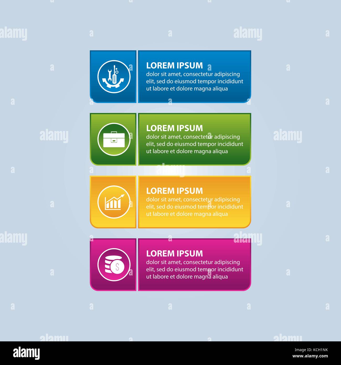 Vector illustration. An infographic template with 4 steps and an image ...