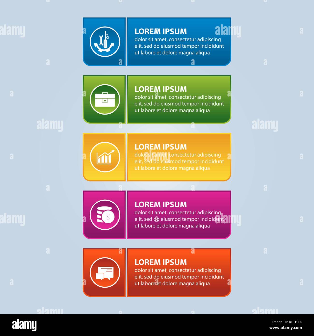 Vector illustration. An infographic template with 5 steps and an image ...
