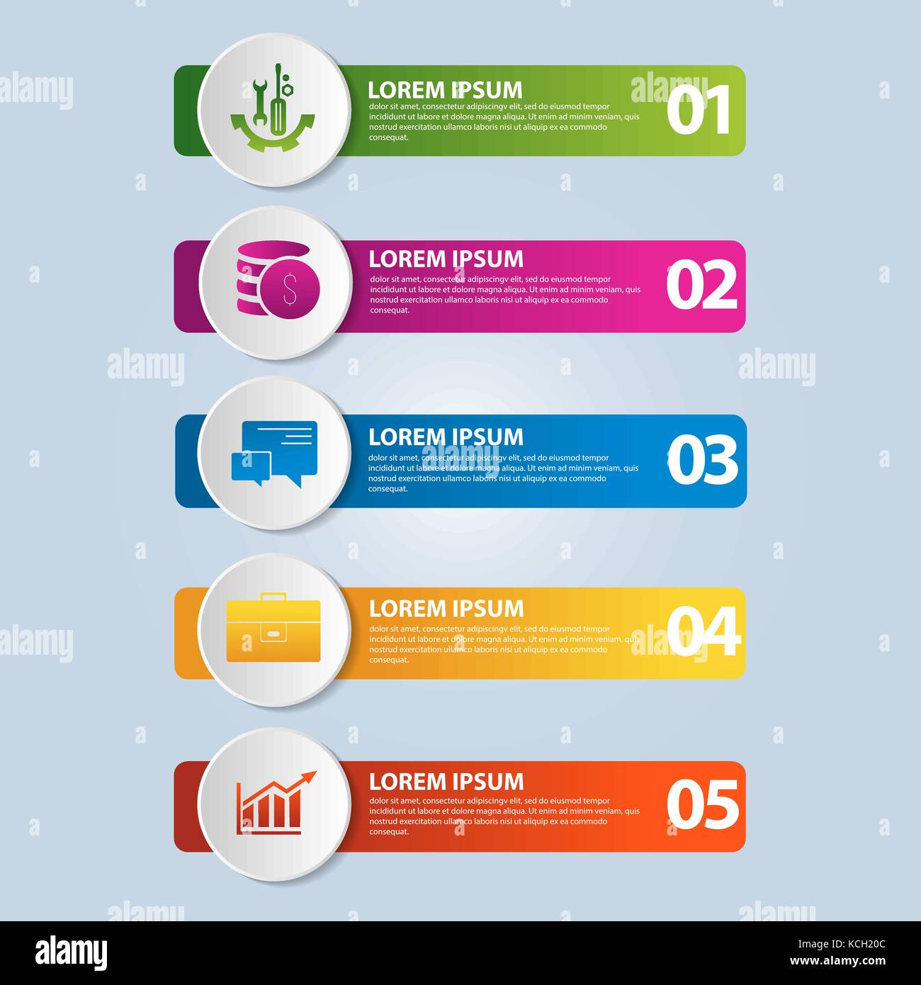 Vector illustration. An infographic template with 5 steps and an image ...
