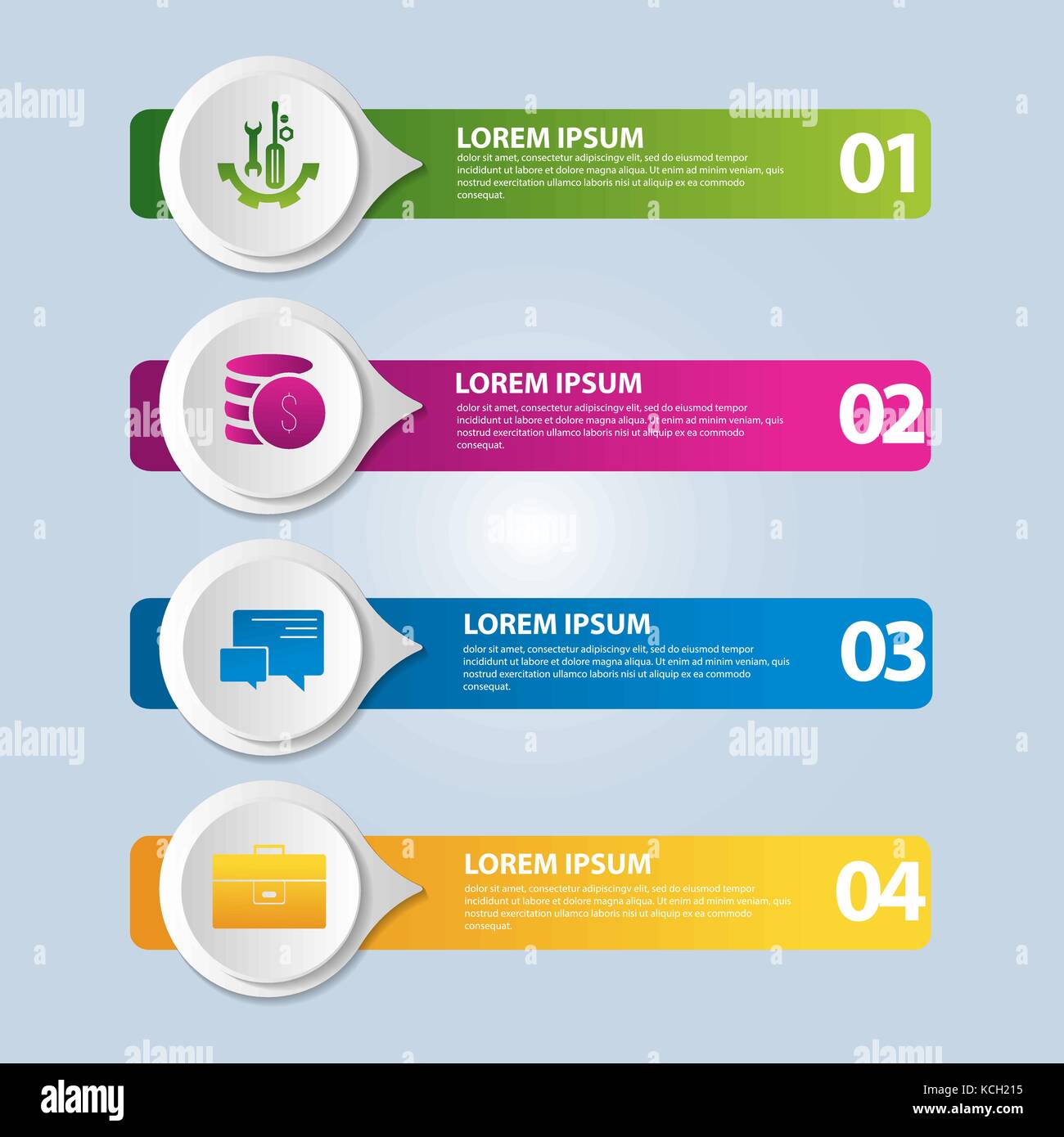 Vector illustration. An infographic template with 4 steps and an image ...