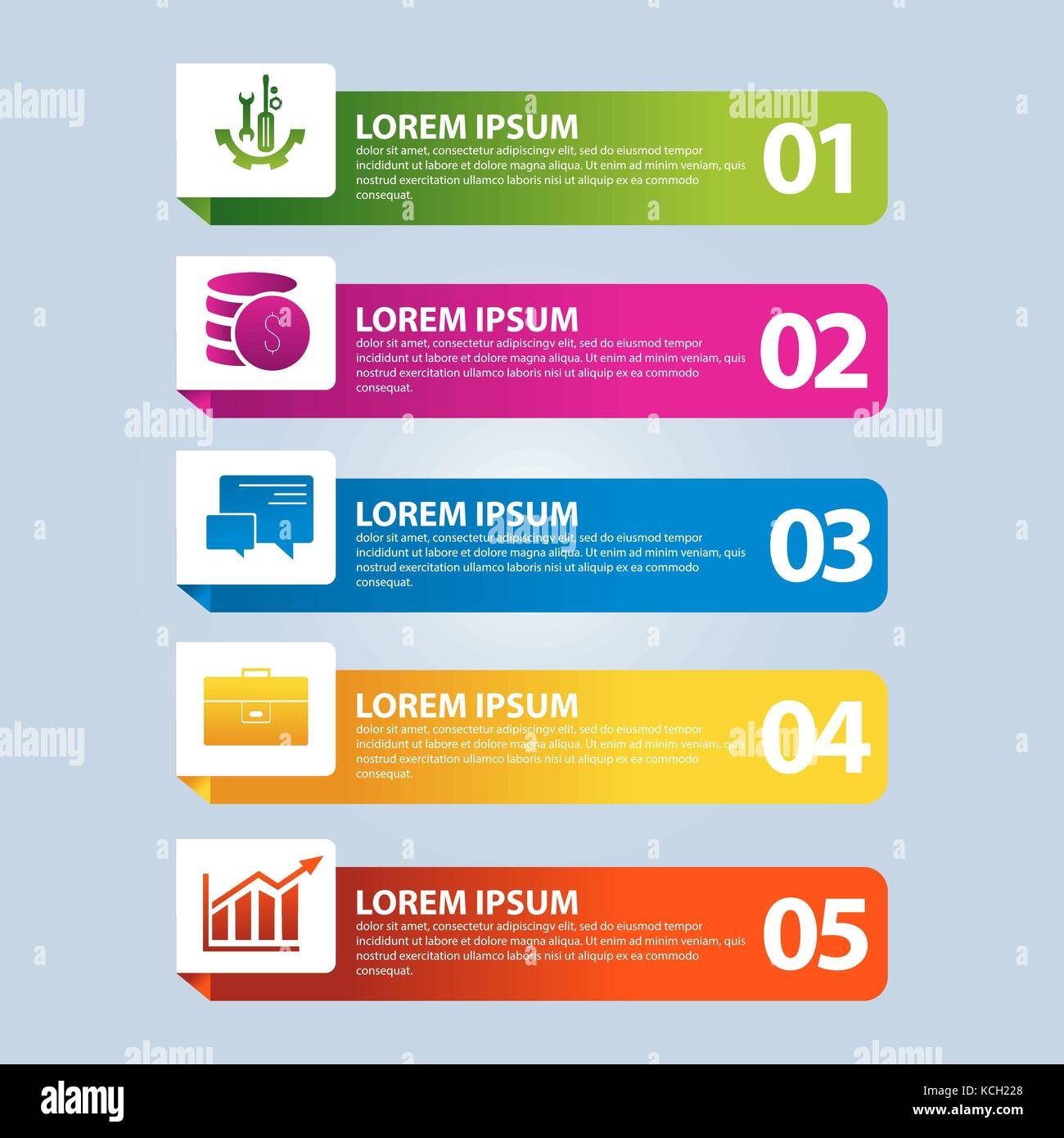 Vector illustration. An infographic template with 5 steps and an image ...
