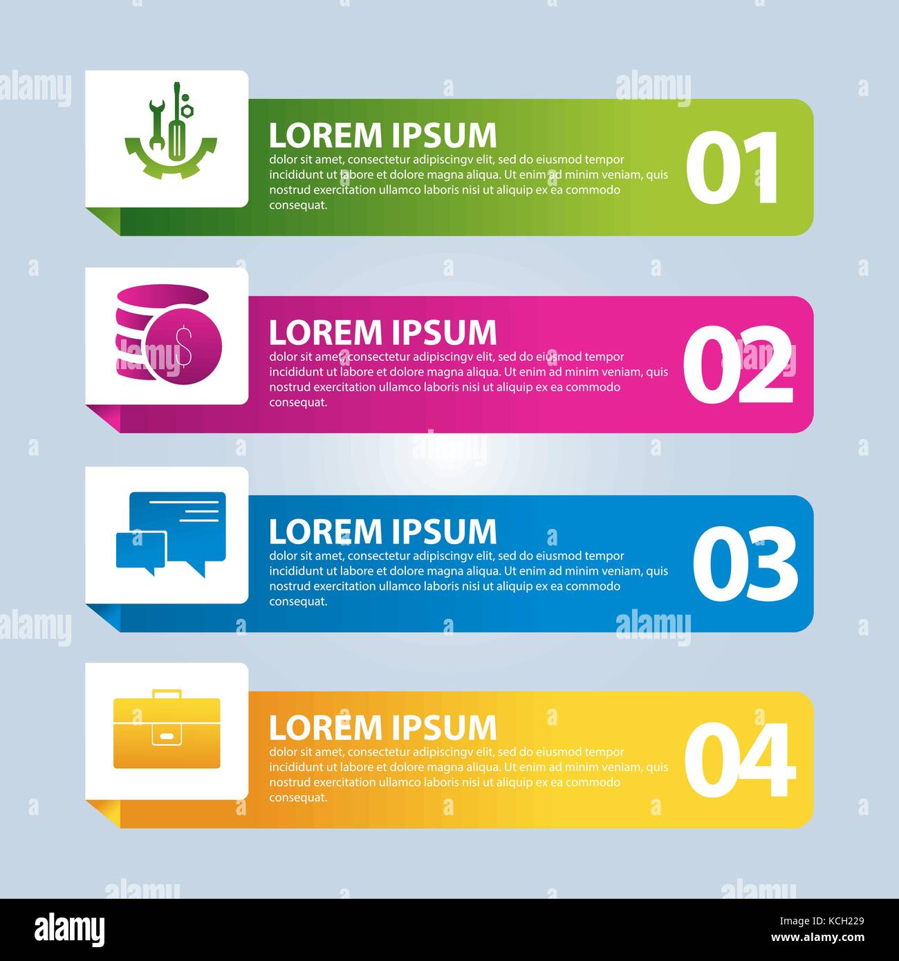 Vector illustration. An infographic template with 4 steps and an image ...