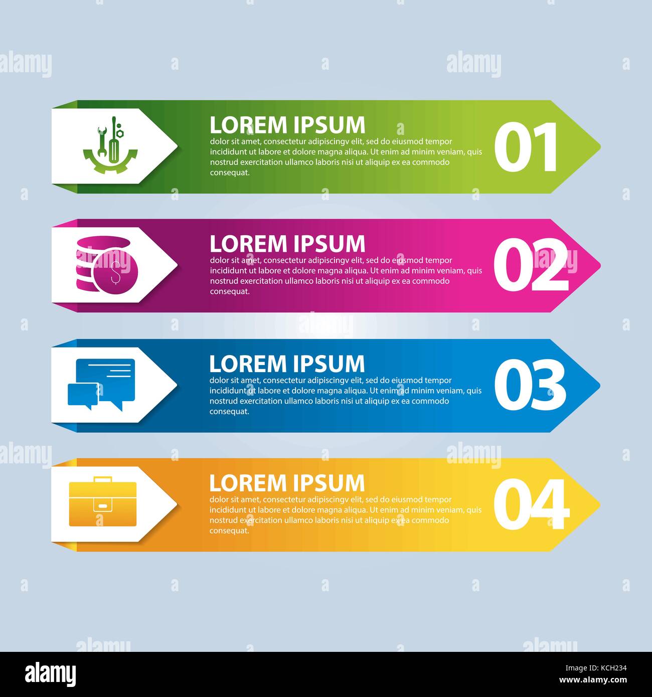 Vector illustration. An infographic template with 4 steps and an image ...