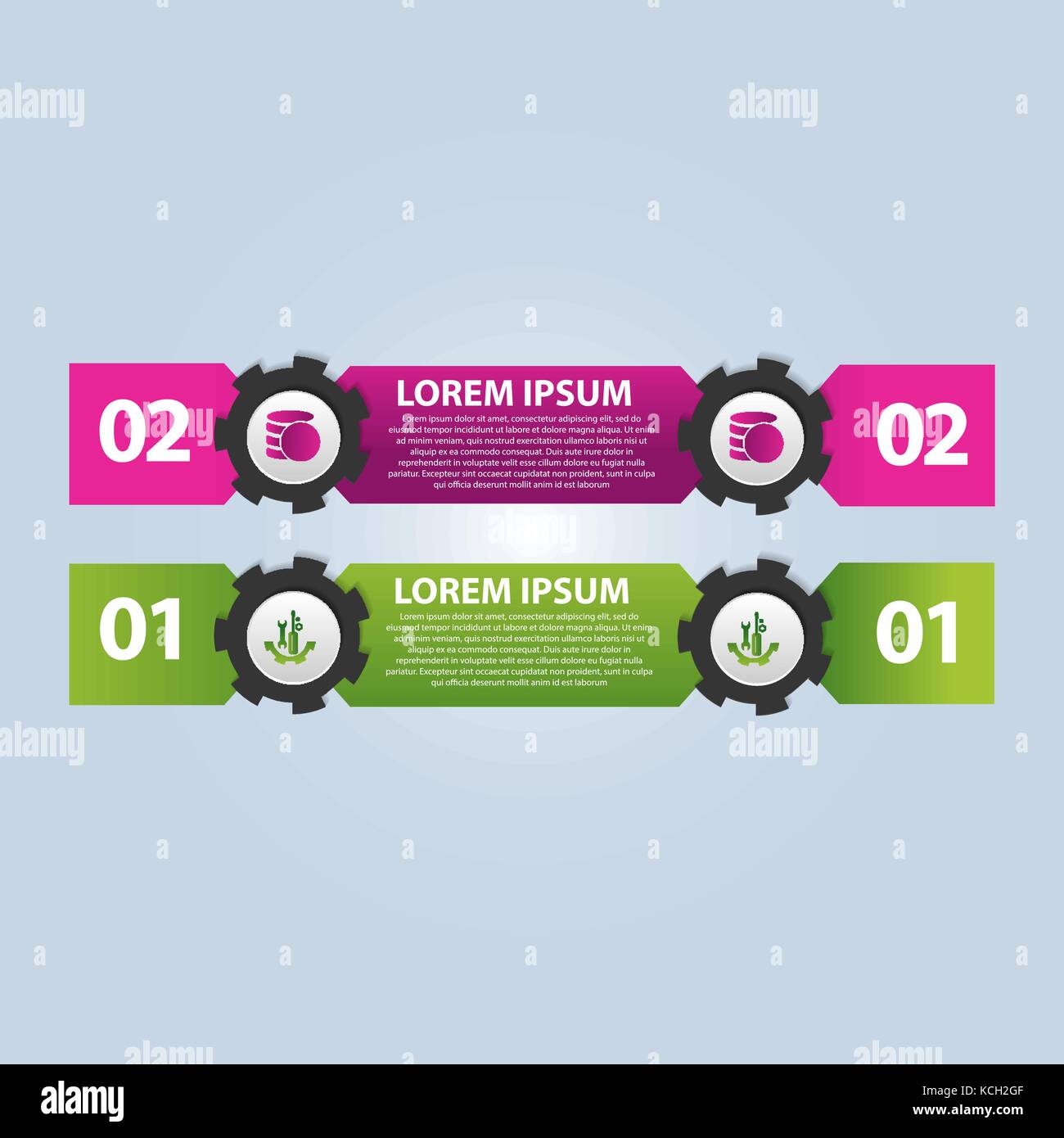 Vector illustration. Infographic template with the image of 2 ...