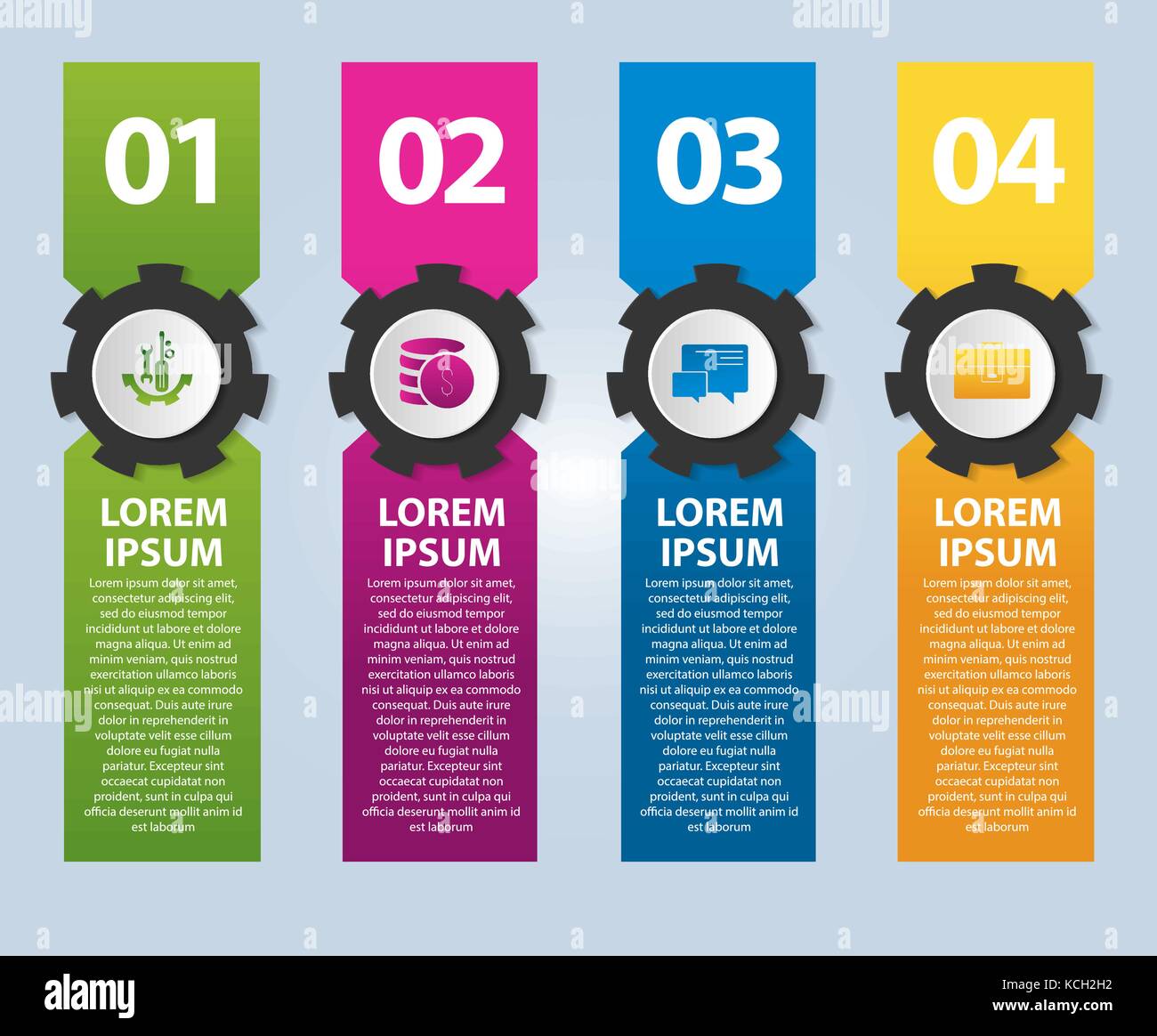 Vector illustration. Infographic template with the image of 4 ...