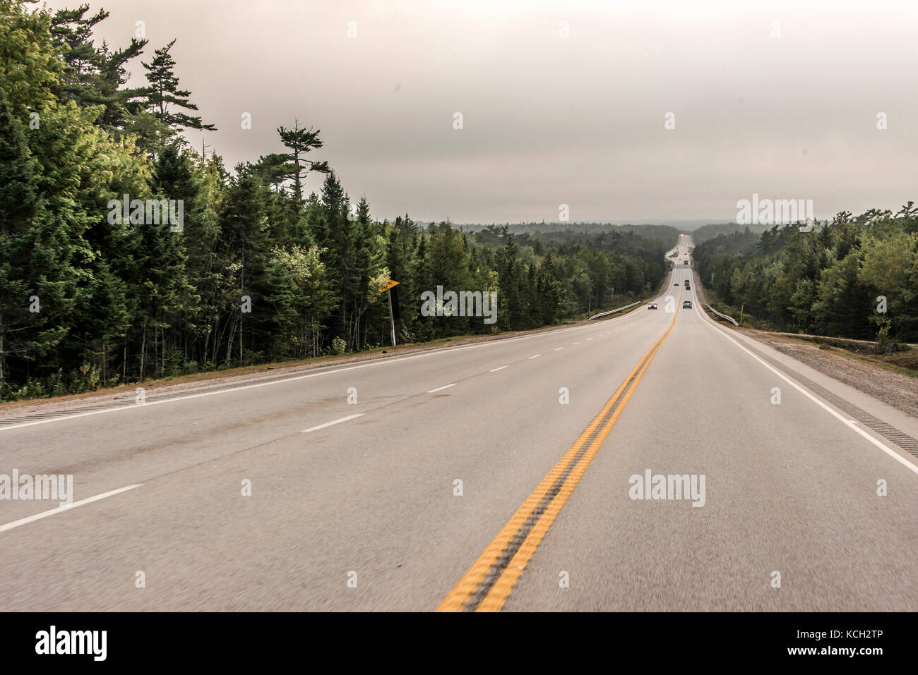 Trans Canada Highway new Brunswick Canada on Nova Scotia Stock Photo