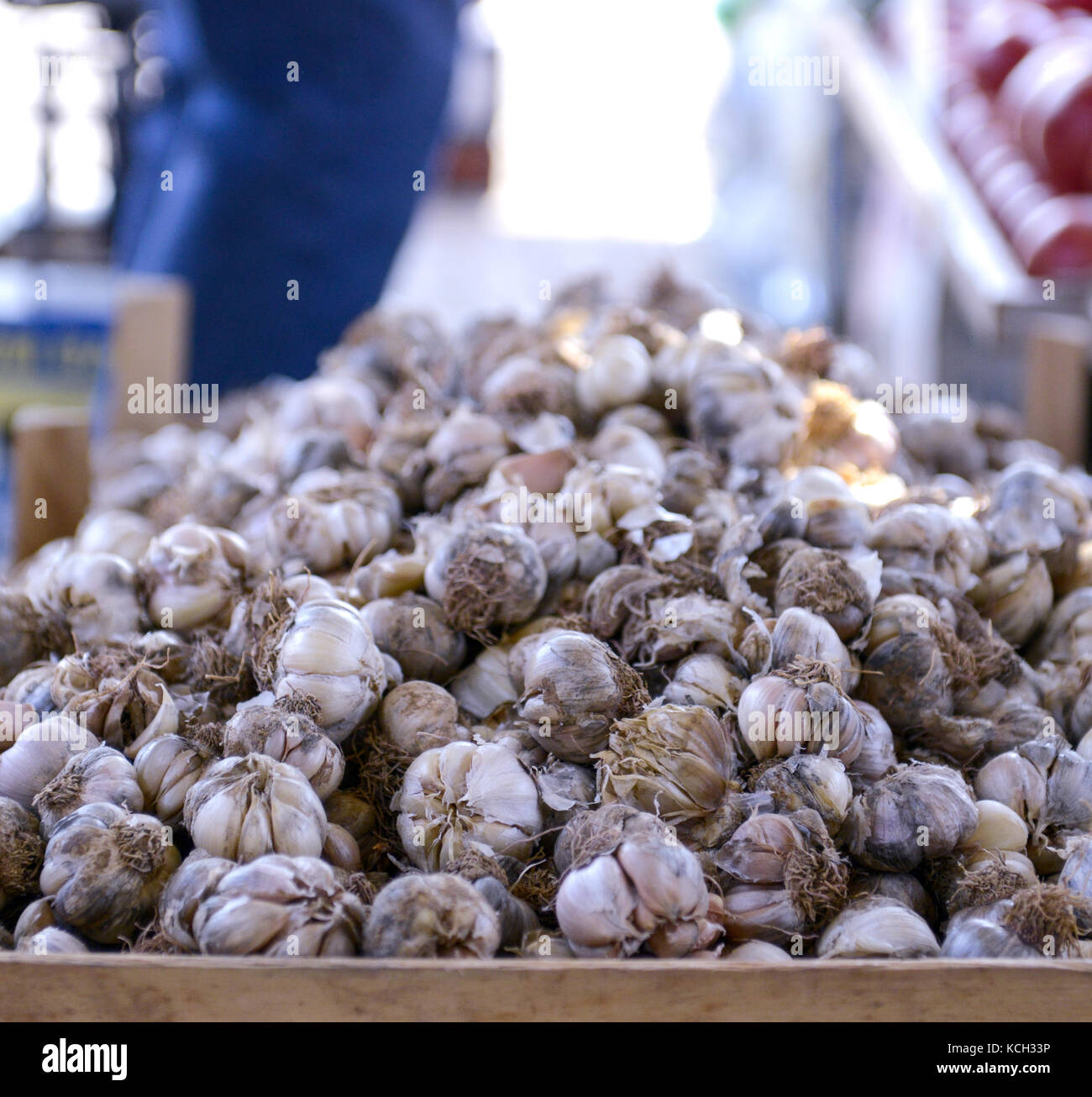 fresh garlics in a market,image of a Stock Photo - Alamy