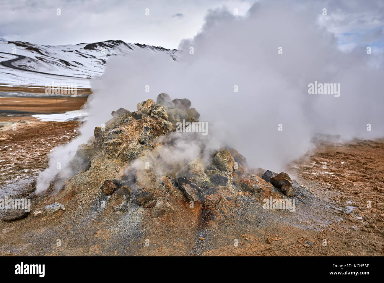 Geothermal geyser in Iceland Stock Photo