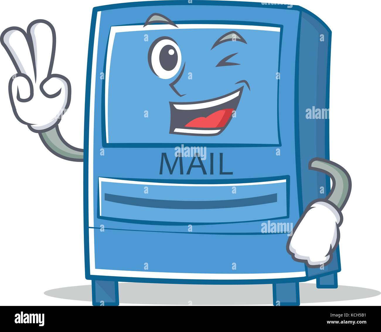 Two finger mailbox character cartoon style Stock Vector