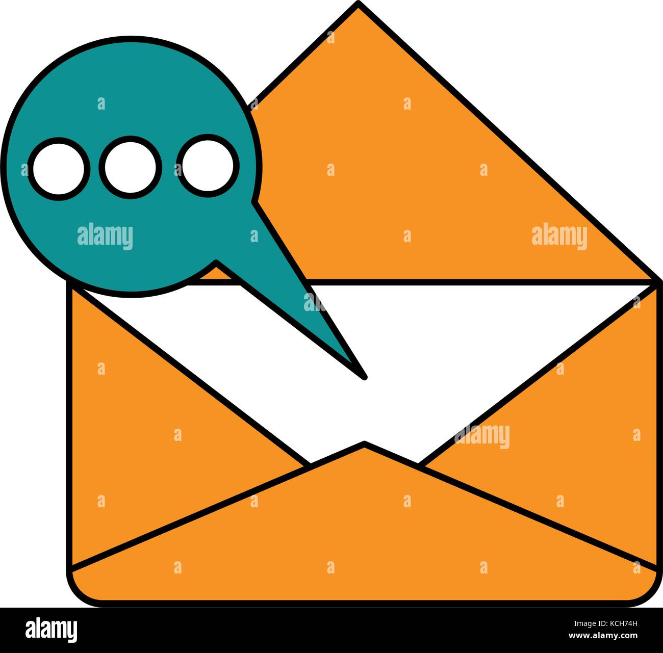 open message envelope with chat bubble icon image Stock Vector Image ...