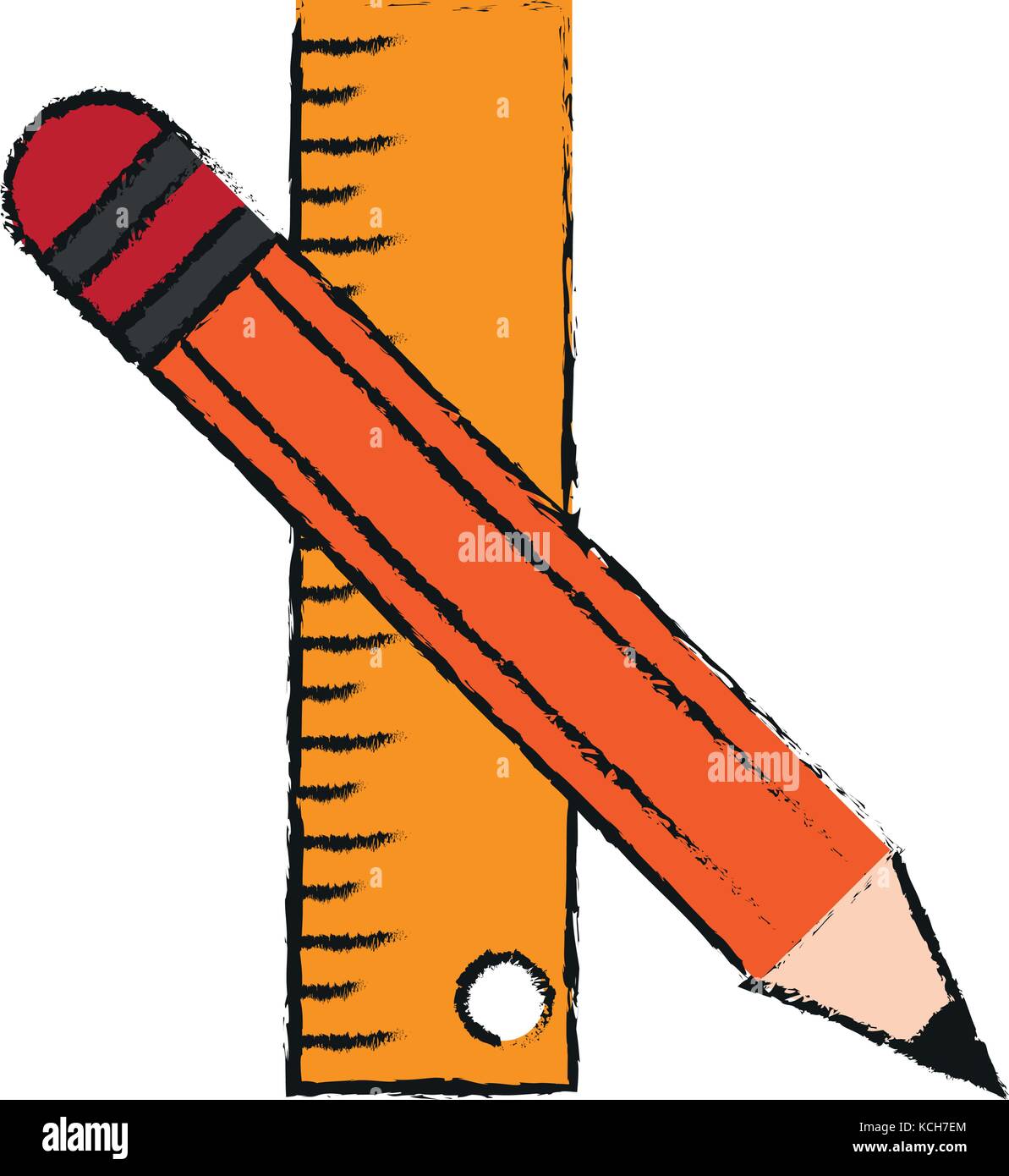 Pencil and ruler Stock Vector Image & Art - Alamy