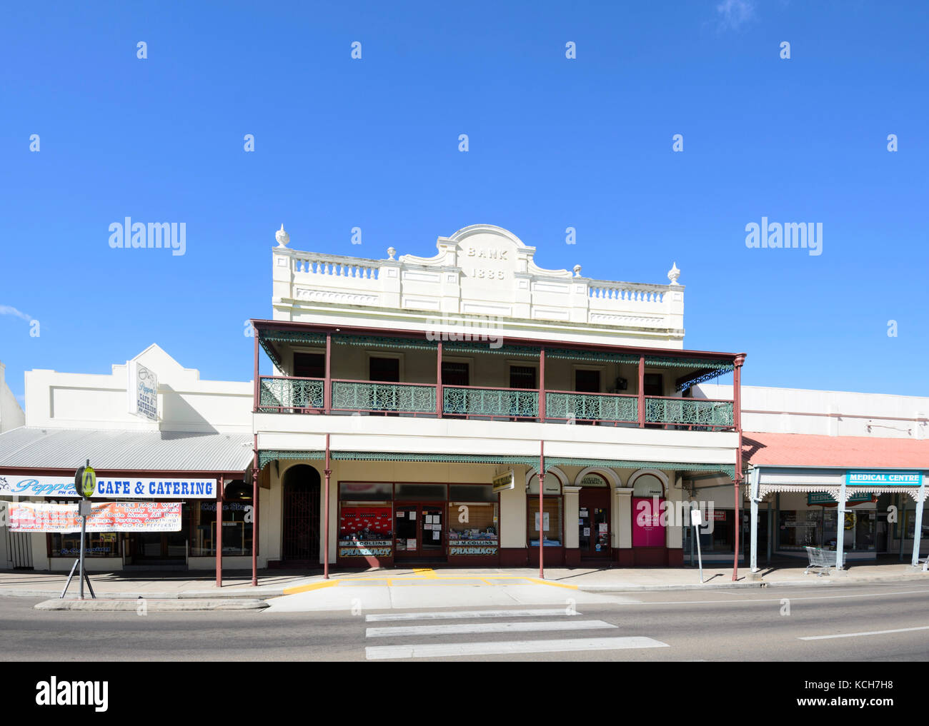 Beautiful historic 1886 Heritage bank building in the Central Precinct, Charters Towers, Queensland, QLD, Australia Stock Photo