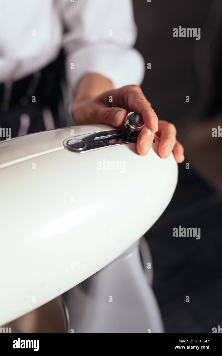 Food processor to kneading dough for bread. Manufacturing process of