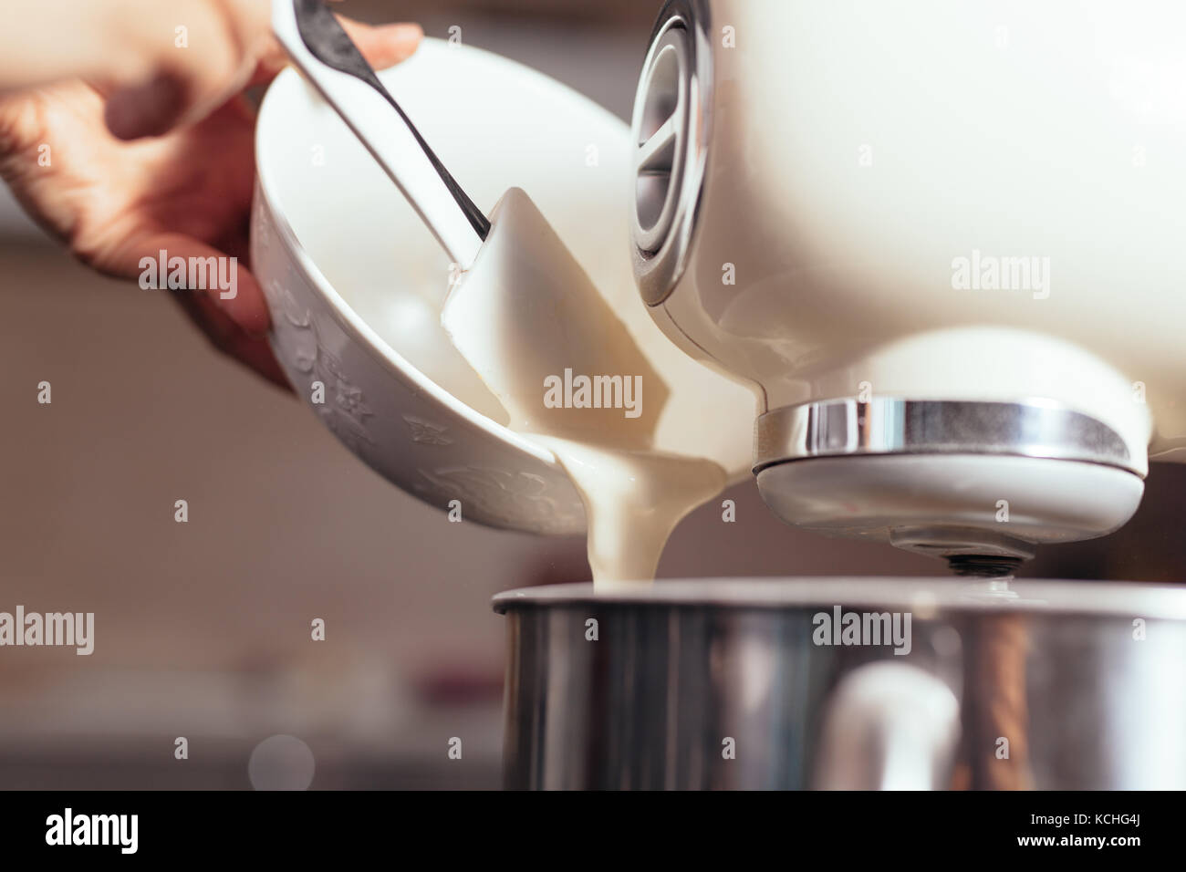 Food processor to kneading dough for bread. Manufacturing process of