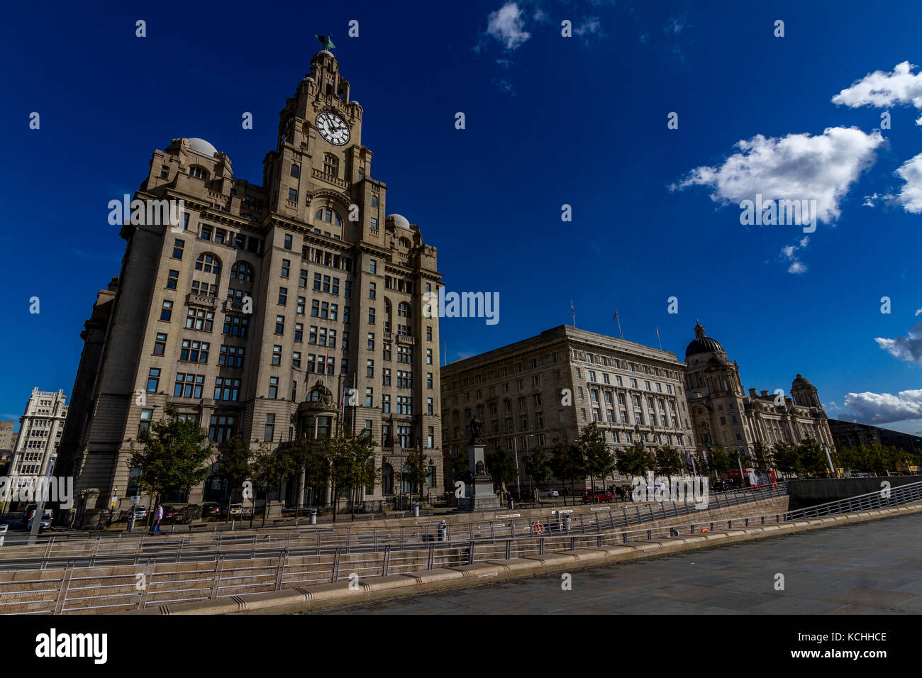 The Royal Liver Building, Pier Head, Liverpool, Merseyside, UK Stock Photo