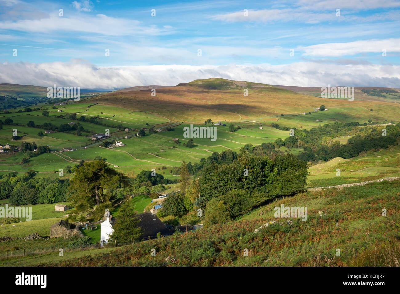 Calver Hill near Reeth as seen from Fremington edge in the Yorkshire ...