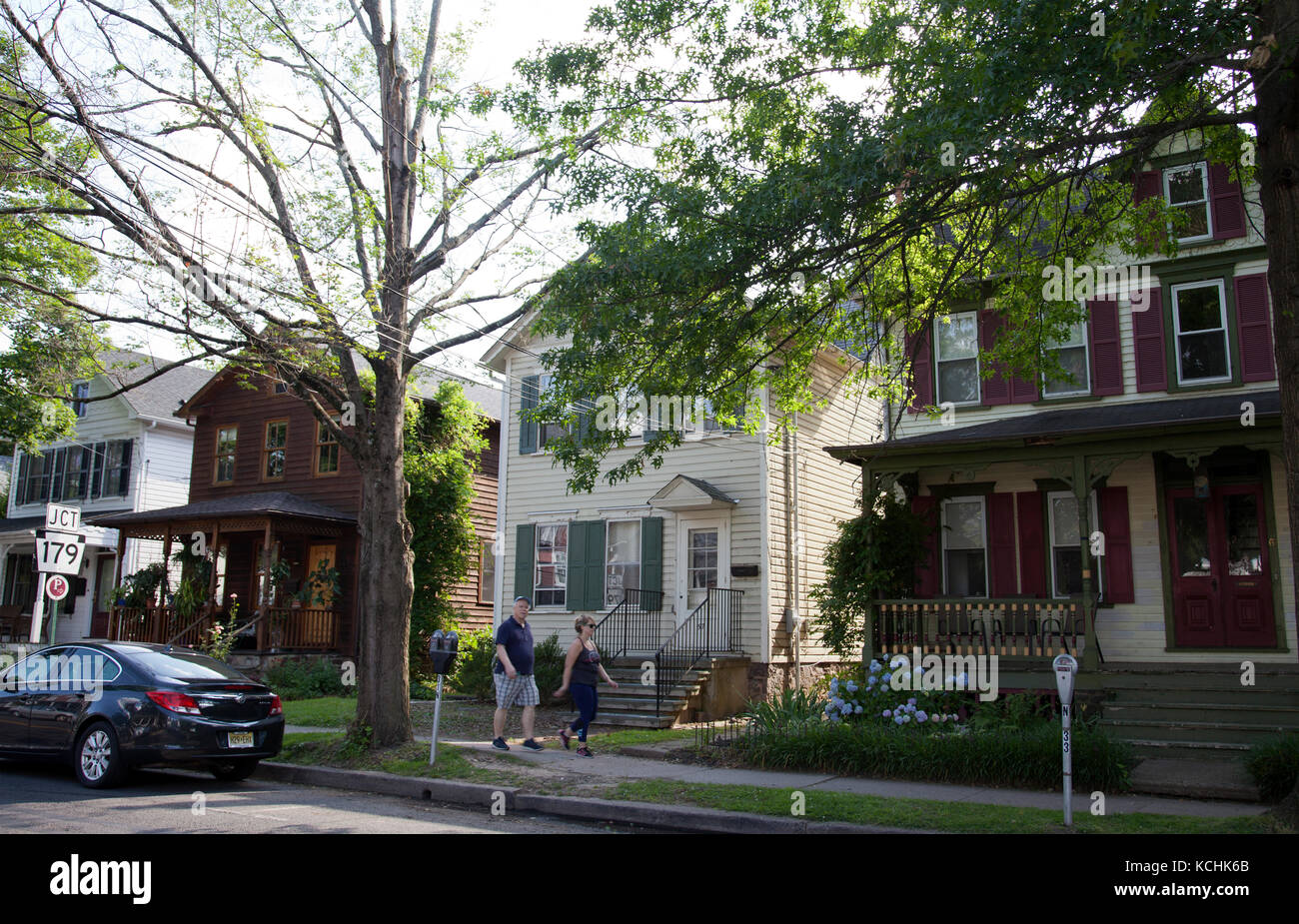 New Hope Houses along River Road in Pennsylvania USA Stock Photo Alamy