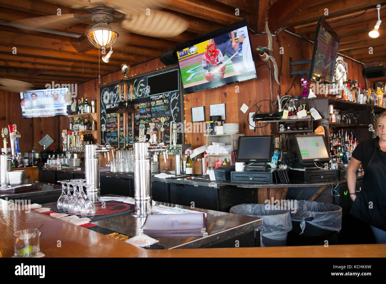 Landings Restaurant and Bar on River Delaware in New Hope Pennsylvania - USA Stock Photo