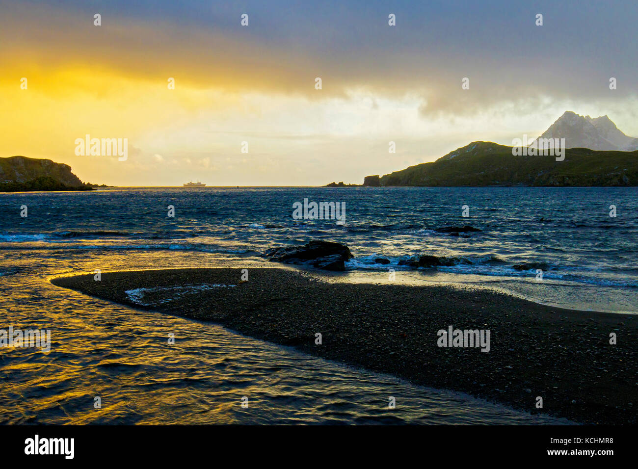 South Georgia Landscape, Atlantic Ocean Stock Photo