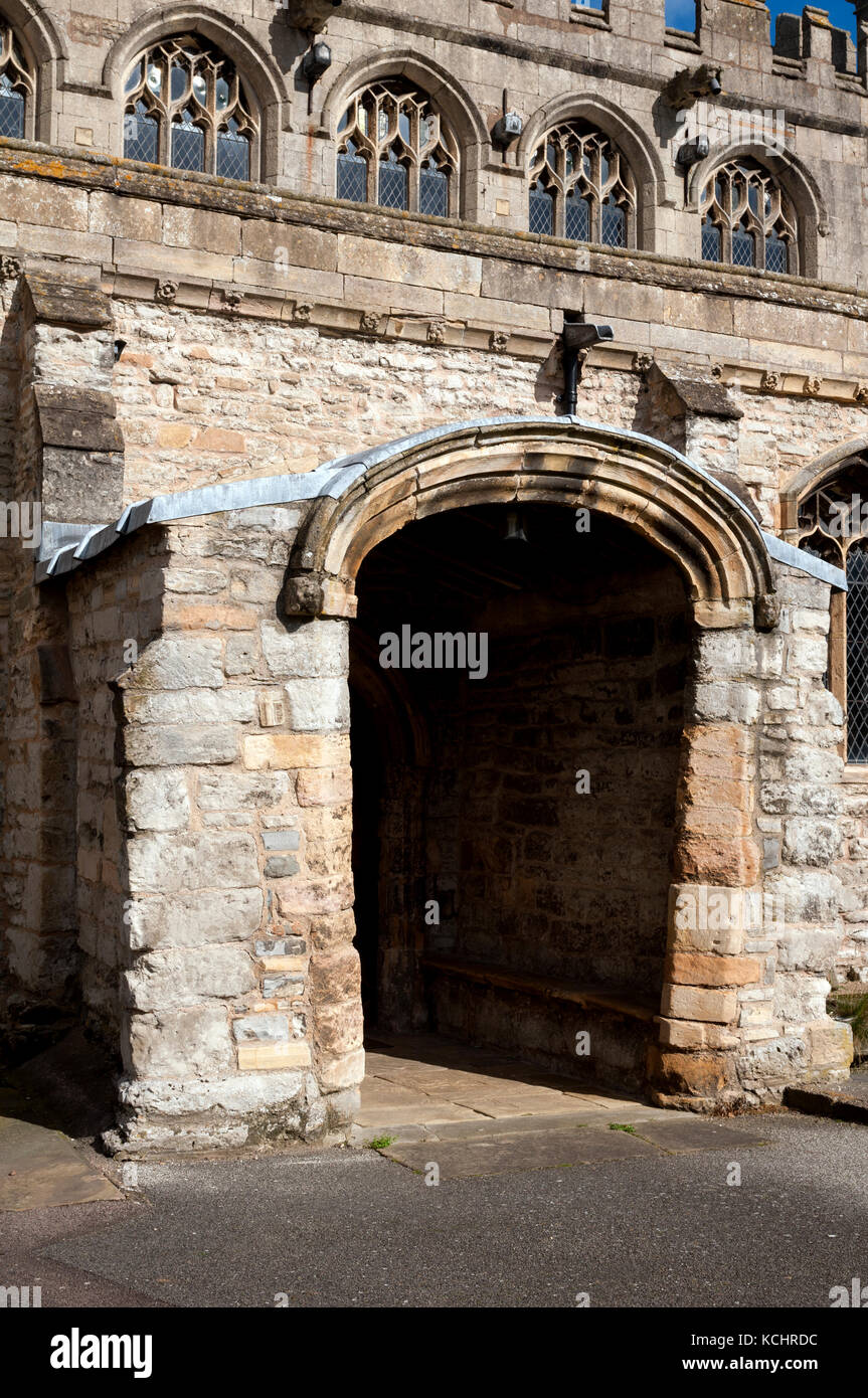 The south porch, All Saints Church, Sutton on Trent, Nottinghamshire, England, UK Stock Photo