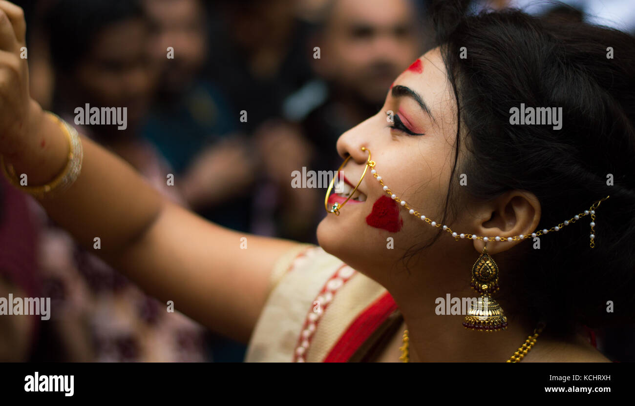 Sindur Khela In Durga Puja Stock Photo