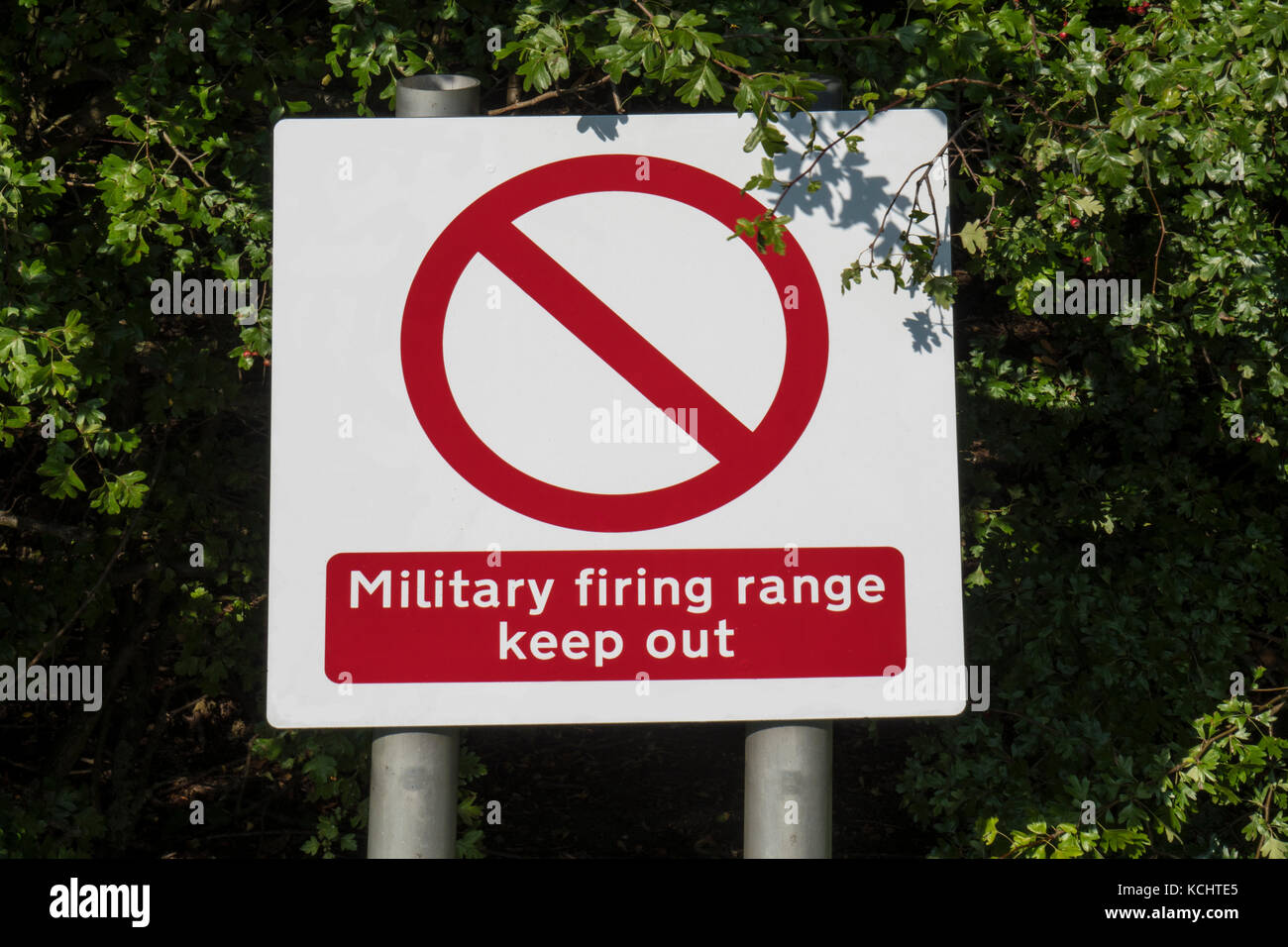 Military Firing Range Warning Sign Stock Photo