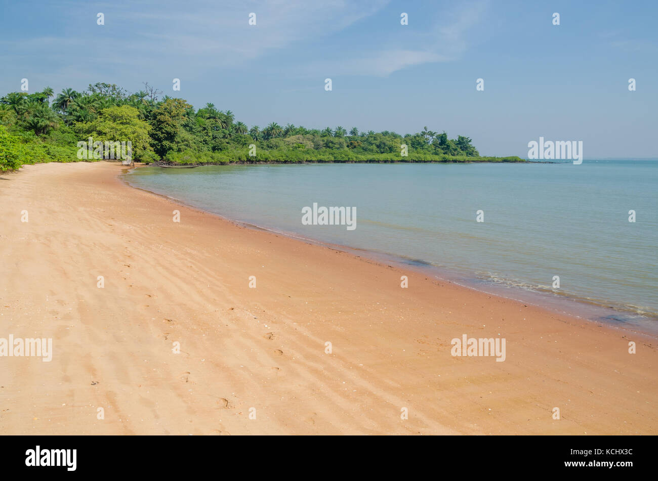 Beautiful deserted tropical beach on Bubaque island, Bijagos archipelago, Guinea Bissau, West Africa Stock Photo