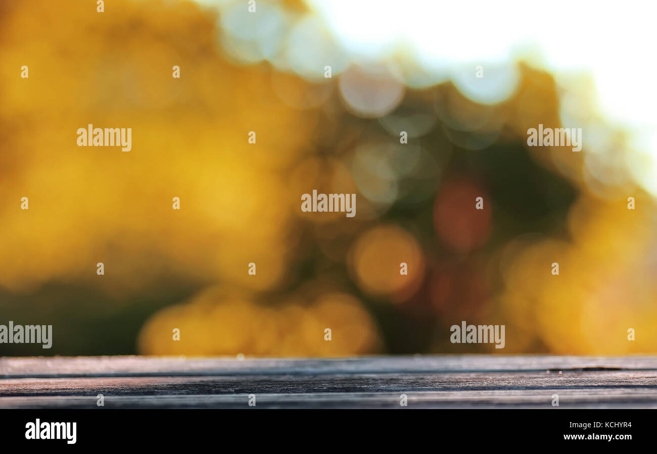 background table wooden autumn outdoor bokeh Stock Photo - Alamy