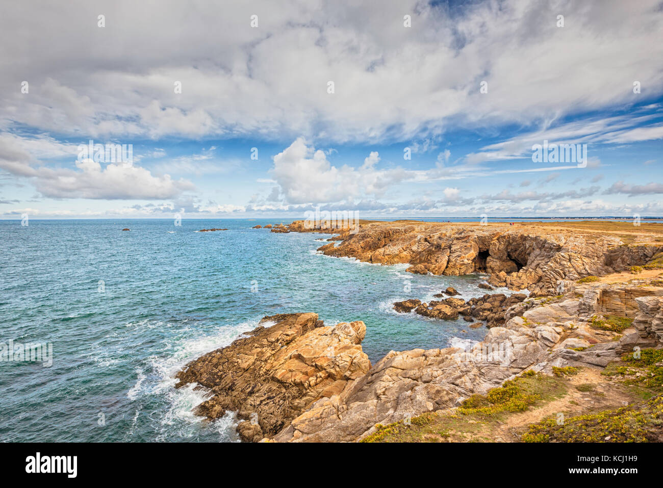 Cote Sauvage, the western coast of Quiberon peninsula, Morbihan department, Brittany, France Stock Photo