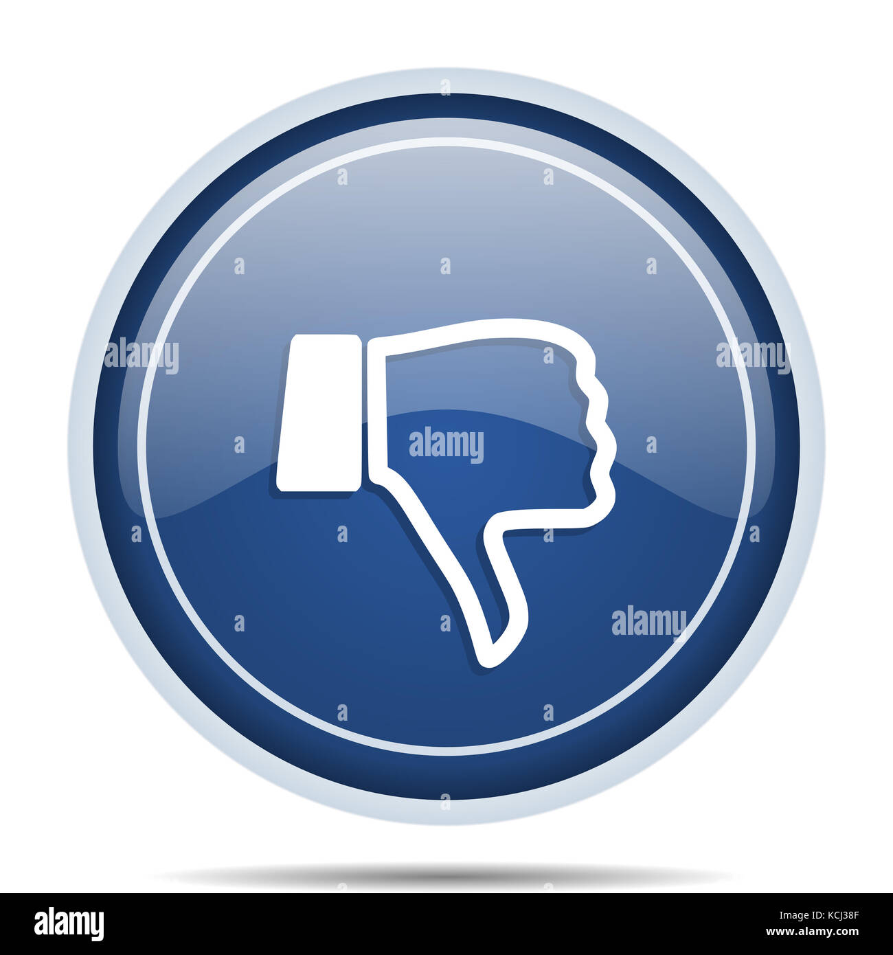 Dislike blue round web icon. Circle isolated internet button for ...