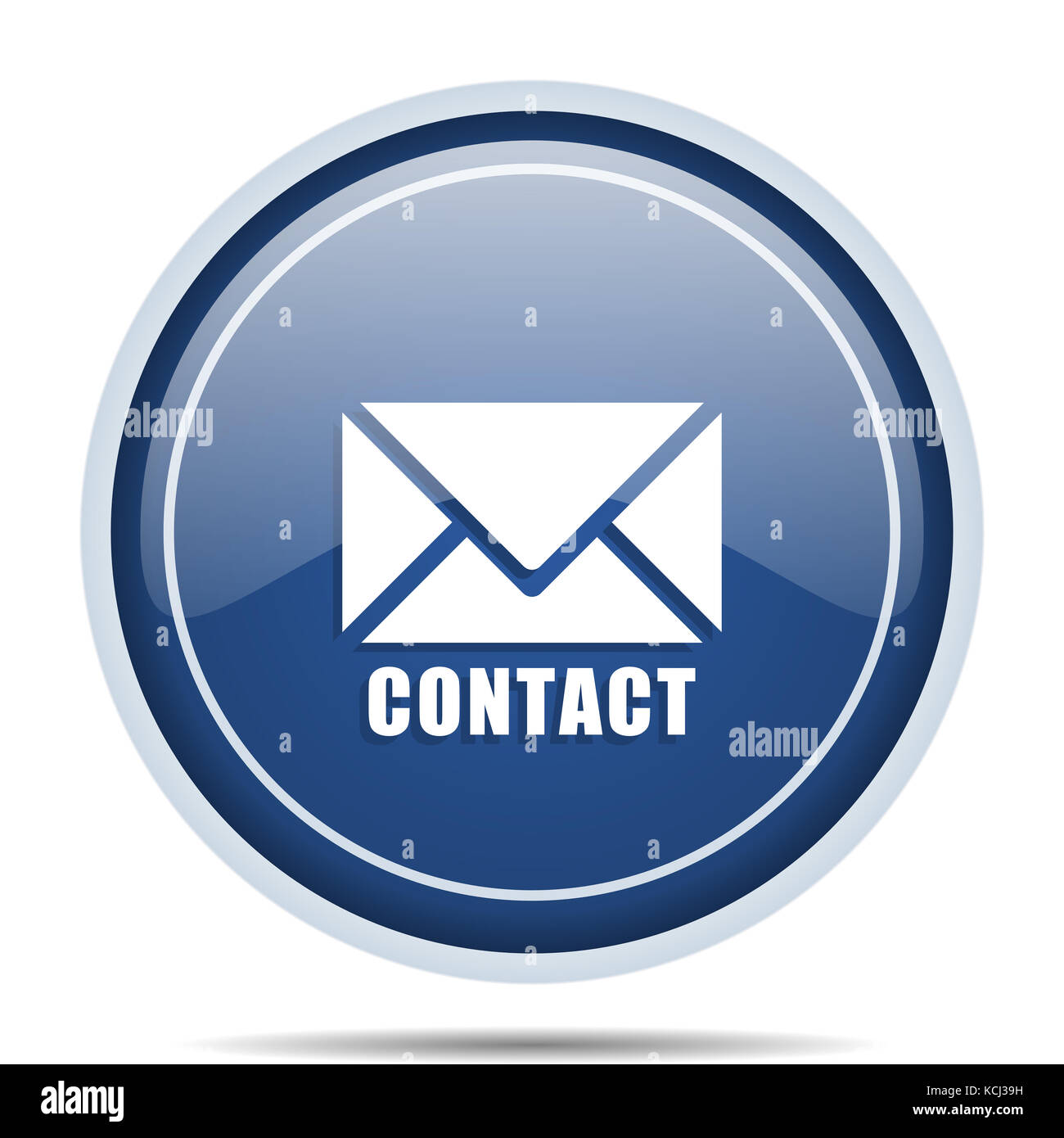 Email blue round web icon. Circle isolated internet button for ...