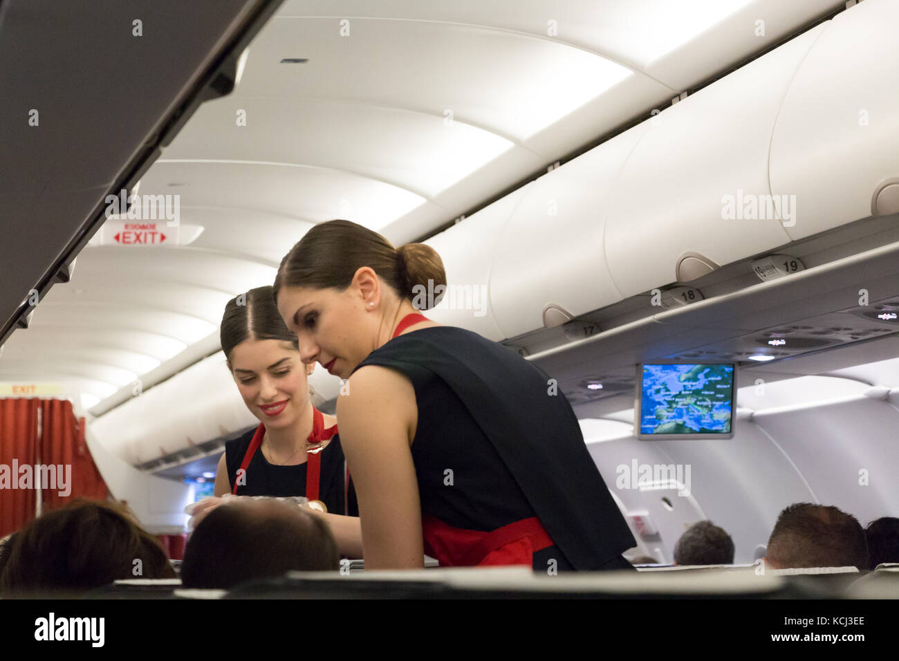 Munich, Germany September 21th, 2017 Two female flight attendants