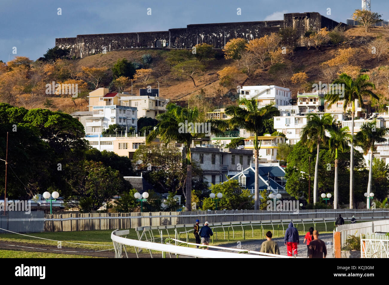 View of Fort Adelaide from champ de mars racecourse, Port Louis, Mauritius Stock Photo
