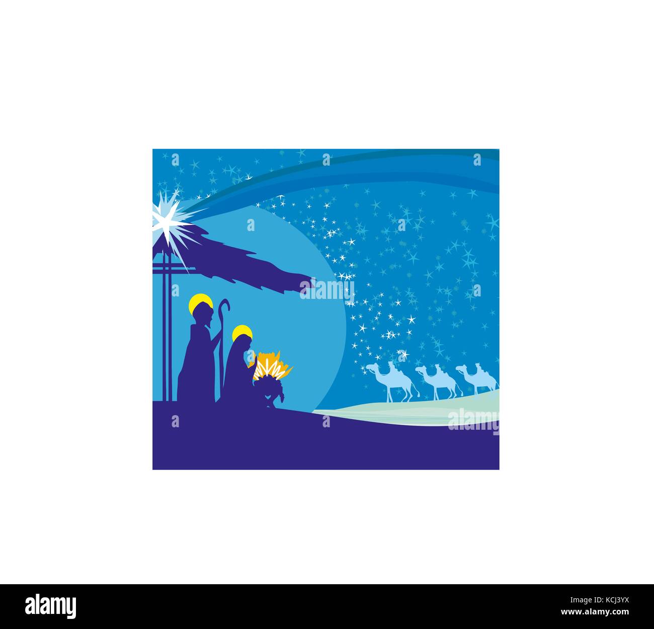 Biblical scene birth of Jesus in Bethlehem Stock Vector Image & Art