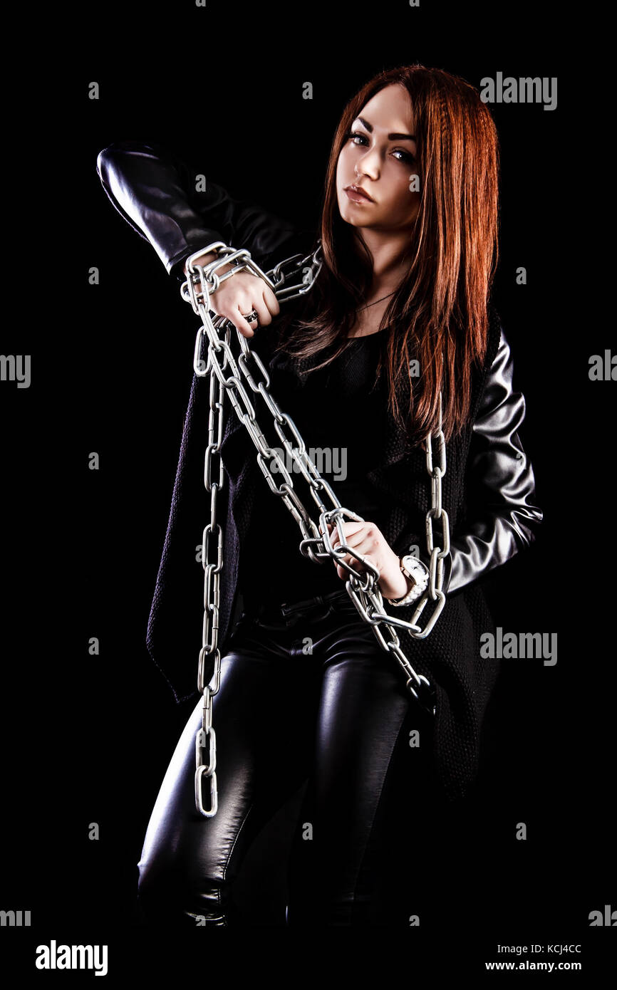 woman in chains Stock Photo - Alamy